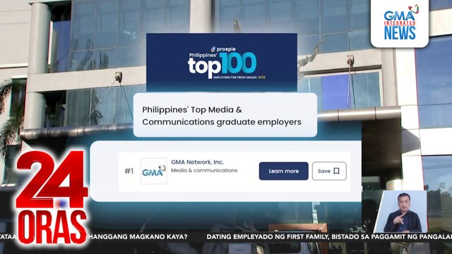 GMA Network, pinakapinagkakatiwalaang employer sa industriya ng media at communications, base sa listahan ng resource platform na Prosple Philippines | 24 Oras