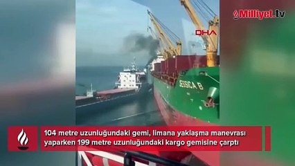 Bursa'da korkutan anlar! Gemiler çarpıştı
