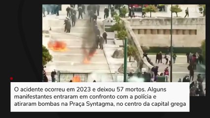 Greve geral e ‘chuva de coquetel molotov’ marcam aniversário de acidente de trem na Grécia