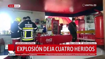 Cuatro heridos tras la explosión de garrafa en el mercado central de Quillacollo