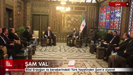 Bilal Erdoğan ve beraberindeki Türk heyetinden Şam'a ziyaret