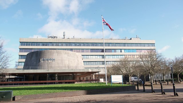 Lowering the flag at Shirehall for the final time