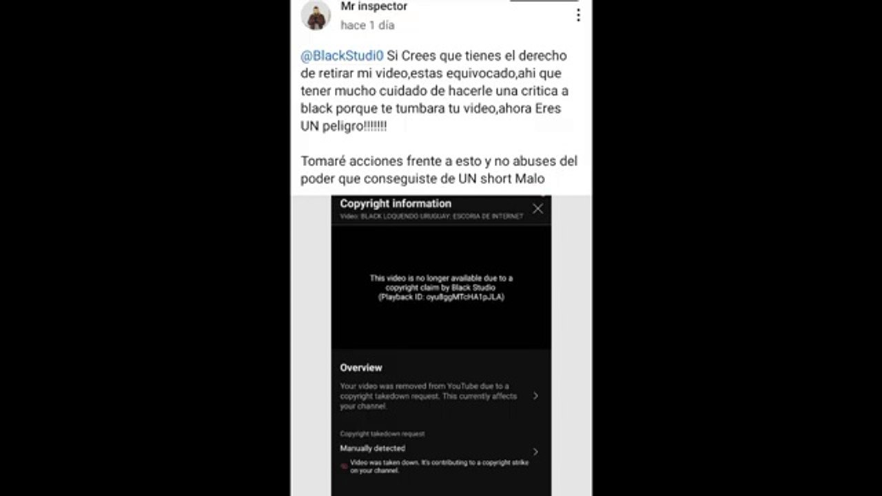 Mr. Inspector censurado por Black Loquendo Uruguay