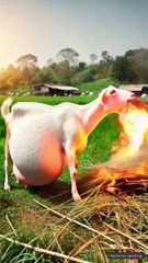 Goat body caught fire firebrigade saved it 😭 #got #animals #firebrigade