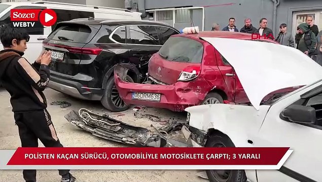Polisten kaçan sürücü ortalığı savaş alanına çevirdi: O anlar kamerada