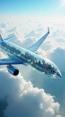Transparent airplane above the clouds.  🛩Art-Prompts by @predmet_aiTools (Flux • Adobe After Effects • Kling AI)#clouds #sky #nature #ai #magic #aesthetic