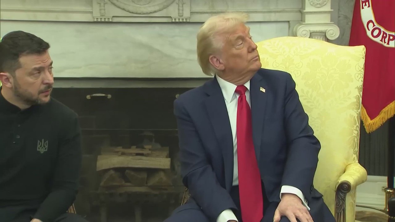 JD Vance laughs as Zelensky is asked about not wearing a suit in the Oval Office