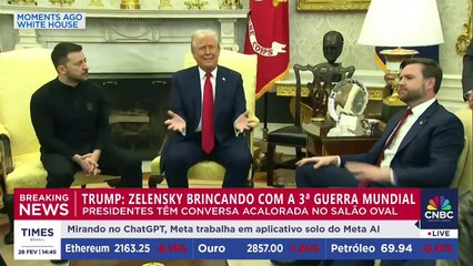 Clima esquenta em reunião entre Trump e Zelensky nos EUA; Felipe Machado e Renan de Souza repercutem