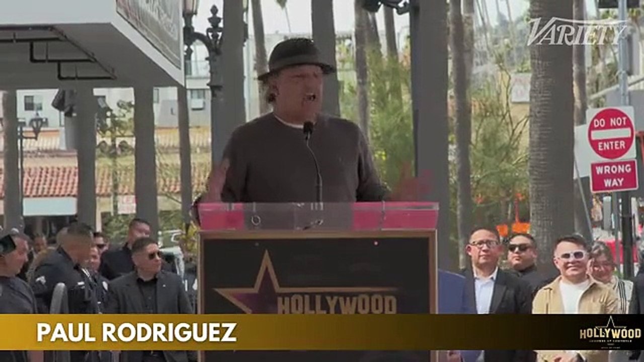 Paul Rodriguez speaks at the Lili Estefan and Raul De Molina Hollywood Walk of Fame ceremony