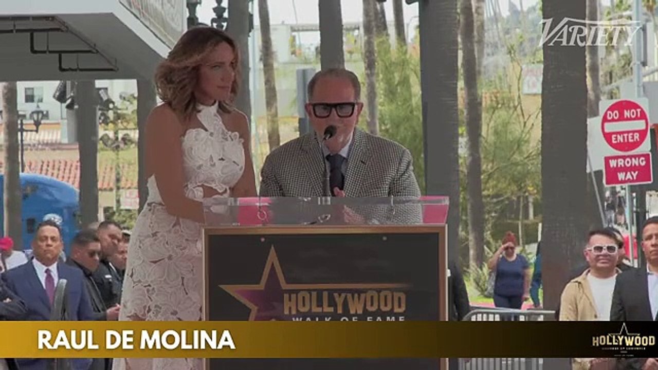 Raul De Molina speaks at his Hollywood Walk of Fame ceremony
