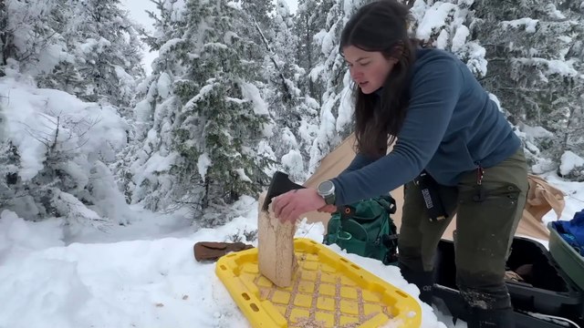 Solo Winter Camping in a Hot Tent Snowstorm Survival!