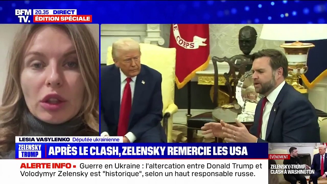 Rencontre glaciale Trump-Zelensky: "Un moment catastrophique historiquement", réagit Lesia Vasylenko, députée ukrainienne