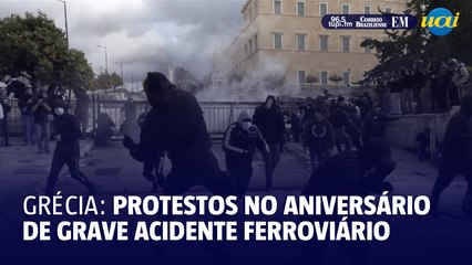Grécia tem protestos no aniversário de grave acidente ferroviário