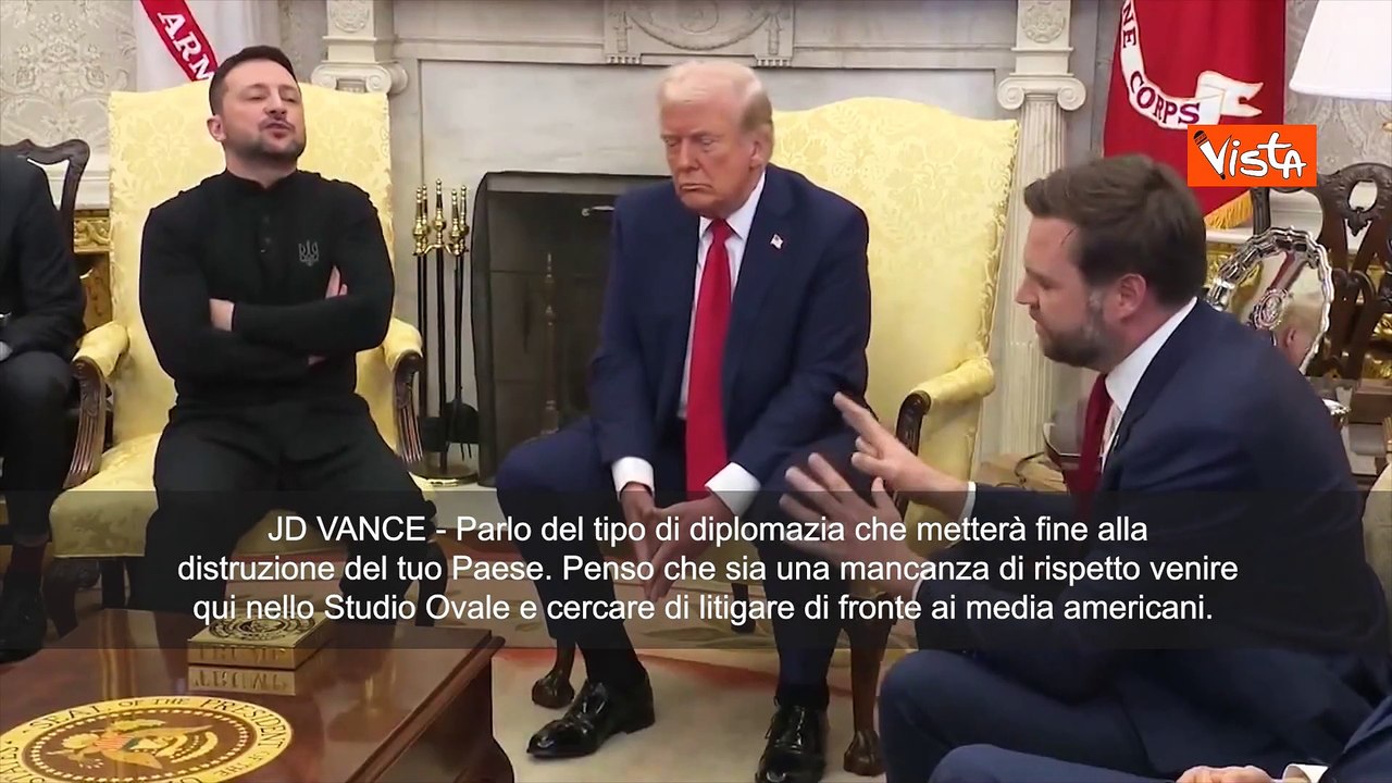Jd Vance a Zelensky alla Casa Bianca: "Manchi di rispetto agli americani"