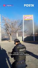 Incendio provocado por quema de llantas.