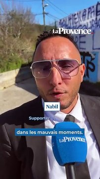 Une banderole de soutien aux dirigeants déployée par des supporters de l'OM à La Commanderie