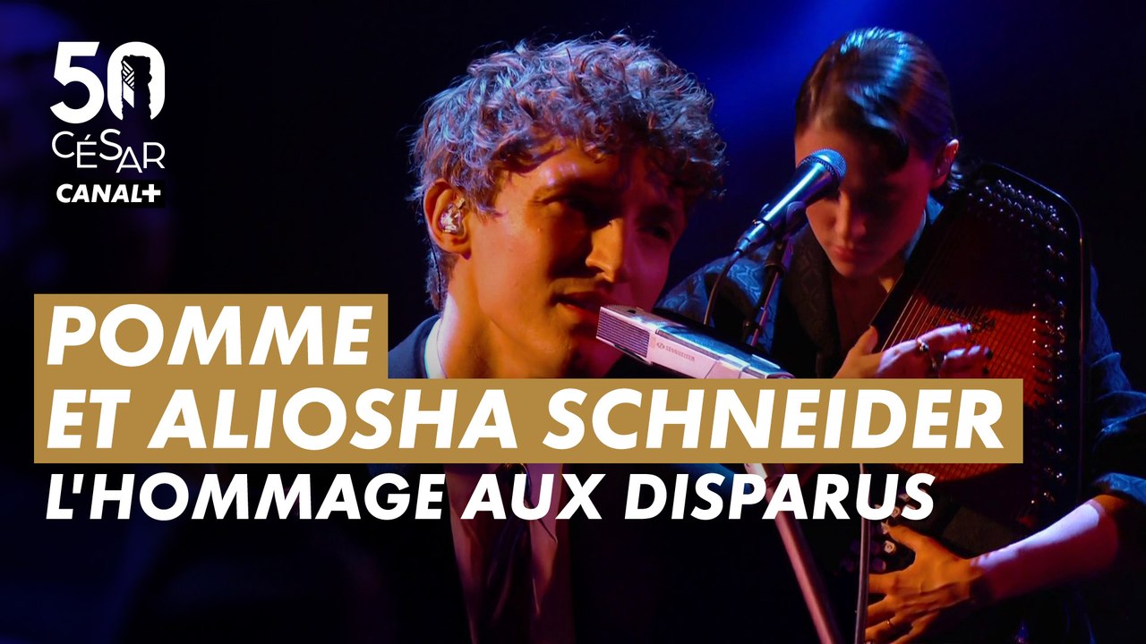 Pomme et Aliocha Schneider en live pour l'hommage aux disparus aux César 2025