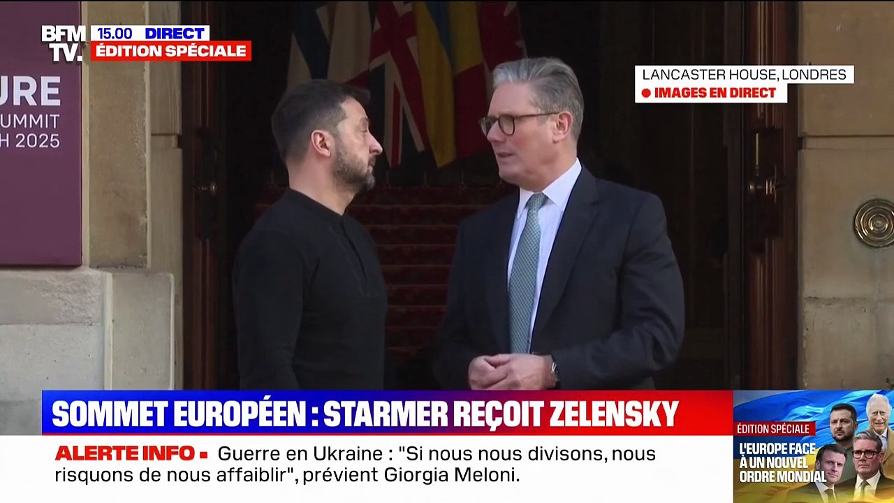 Sommet de Londres: Volodymyr Zelensky accueilli par Keir Starmer à Lancaster House