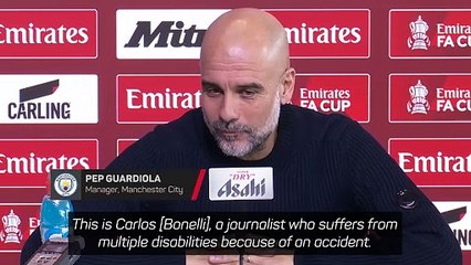 Guardiola shares heart-warming reunion with disabled journalist