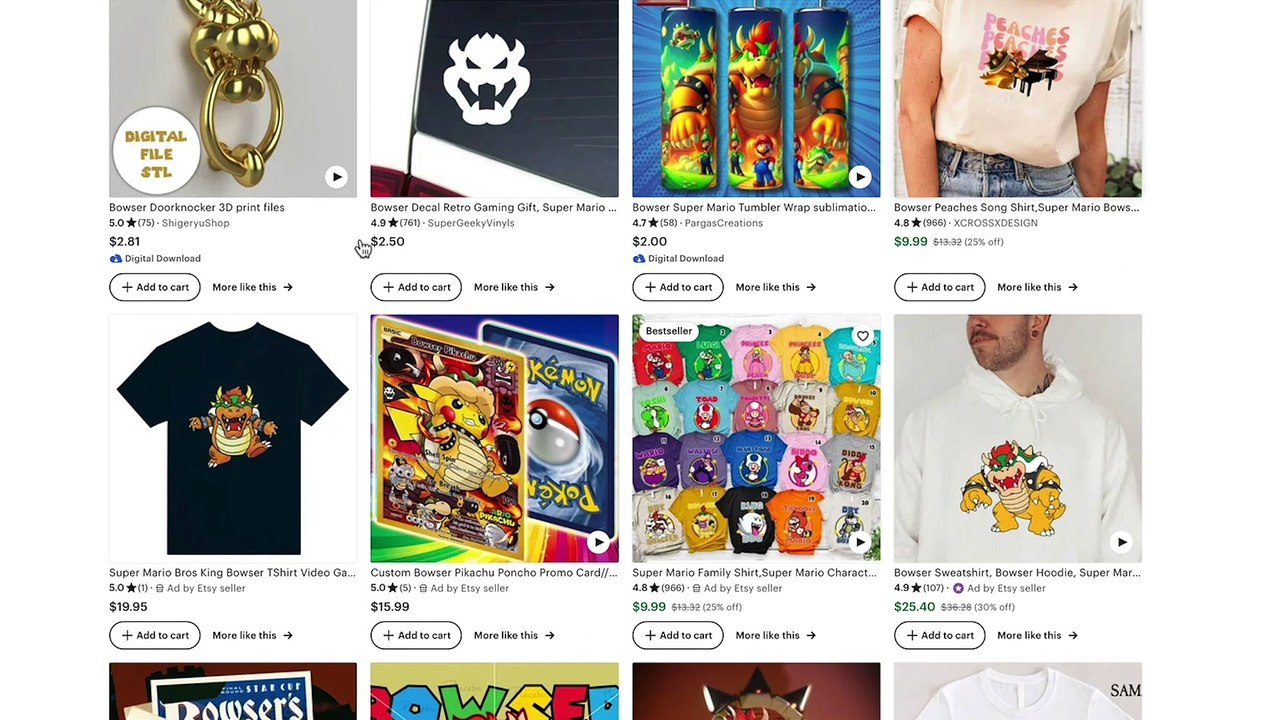 Weird Mario & Bowser Etsy Listings Skit!