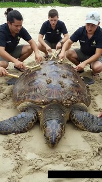 🐢✨ Rescue Team Saves Majestic Giant Turtle from Heavy Barnacles! 🧼🚿
