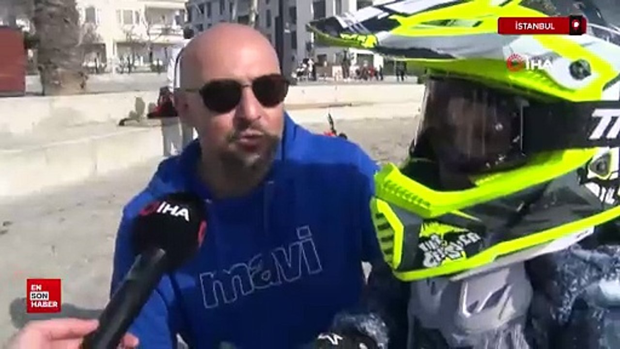 İstanbul'da 3 buçuk yaşında motocross tutkunu minikten göz dolduran performans