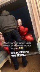 Her boyfriend almost flew away