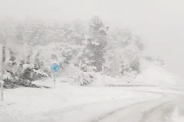 Así deja la nieve la salida a Madrid desde Soria