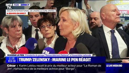 Tensions entre Donald Trump et Volodymyr Zelensky: "C'est un chemin difficile de construire la paix", estime Marine Le Pen