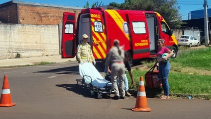 Moto entregador fica ferido em acidente de trânsito no Brasmadeira