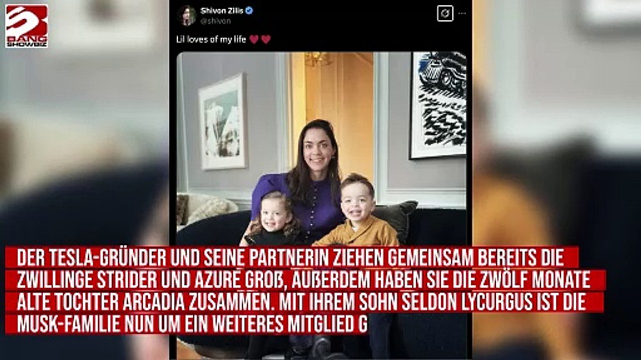 Elon Musk und Shivon Zilis sind zum vierten Mal Eltern geworden