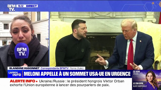 Ukraine: Giorgia Meloni appelle à un sommet urgent entre les États-Unis et l'Union européenne