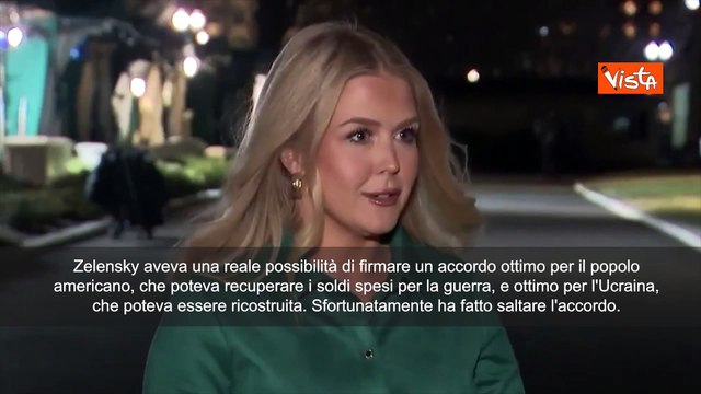 Leavitt (Casa Bianca): Zelensky ha fatto saltare accordo che poteva ricostruire Ucraina