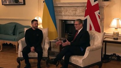Volodymyr Zelensky appears emotional as he meets Keir Starmer after Donald Trump clash