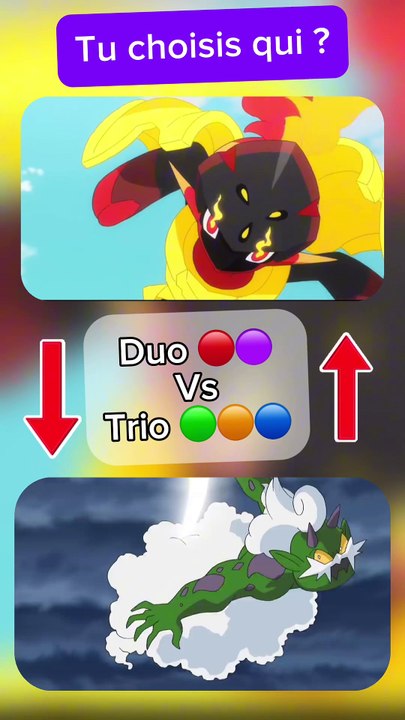 Choisis ton Pokémon favori entre duo des flammes et trio des nuage