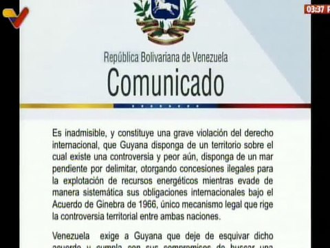 Comunicado | Venezuela repudia recientes declaraciones infundadas por el pdte. de Guyana, Irfaan Alí