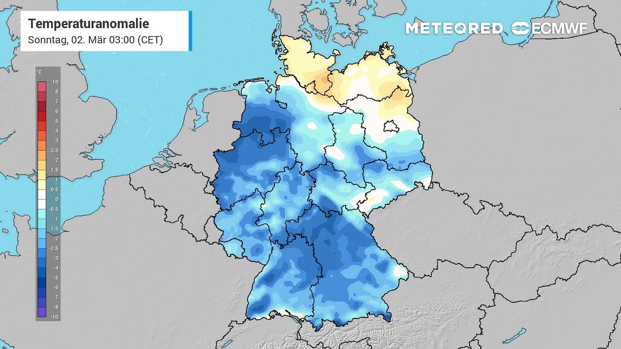 Deutliche Erwärmung - die Tageswerte erreichen deutlich höhere Werte als zu dieser Jahreszeit üblich