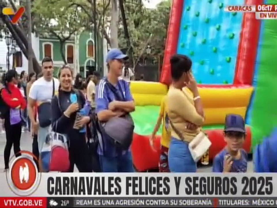 Plaza Bolívar de Caracas se llena de júbilo al celebrar en familia los Carnavales Seguros 2025