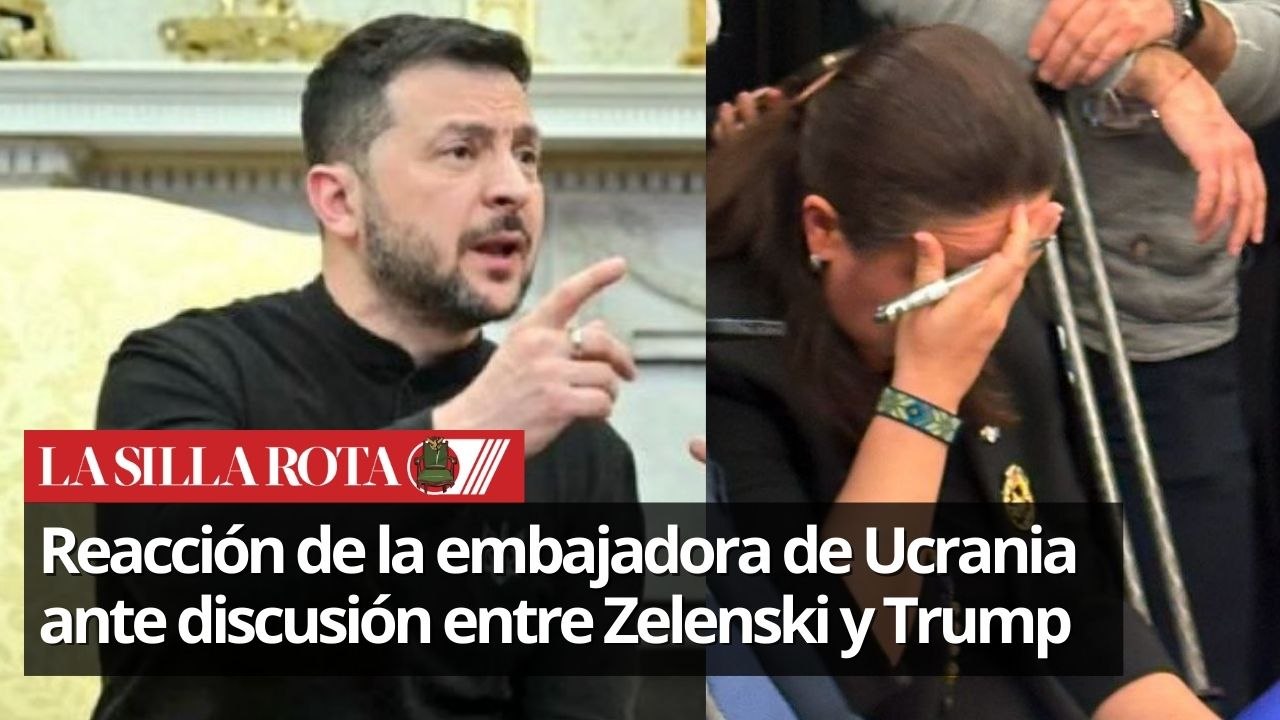 Viralizan reacción de embajadora de Ucrania durante acalorada discusión entre Zelenski y Trump
