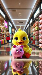 The piggy bank bought by the little duck taught the little girl to save money |#cuteduck#cuteanimals