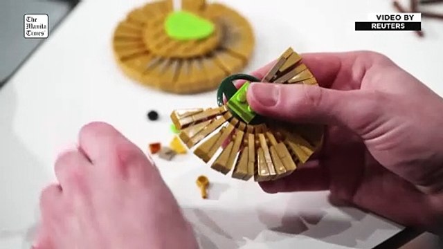 Dutch museum presents LEGO brick version of Van Gogh's Sunflowers painting