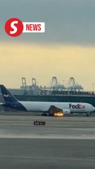 NTSB, FAA to investigate FedEx plane engine fire, emergency landing at Newark Airport