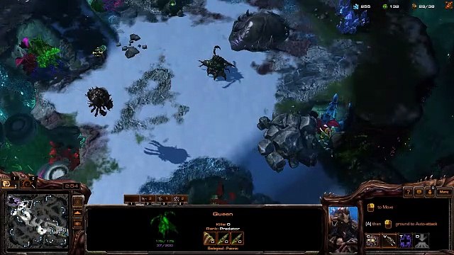 [SC2]No.0350 Great ZERG Player vs Hard-Level ZERG A.I, WIN[Queens' Defense, &, Mass-Queens].01'27-17'52