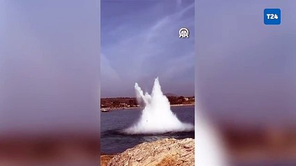Bozcaada açıklarında bulunan mayın imha edildi
