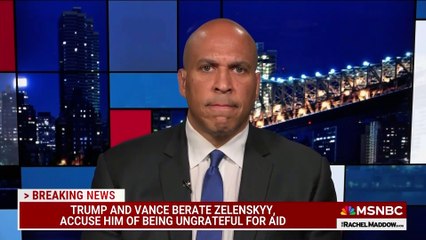 Senator Cory Booker Responds to Trump's Belittlement of President Zelenskyy on Rachel Maddow
