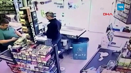 Otomobilin markete daldığı kazanın görüntüleri ortaya çıktı