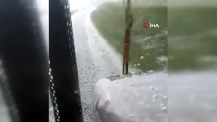 Ardahan'da beyaza büründü: Dolu yağışı kamerada | Video