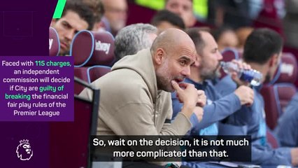 下载视频: 'Hopefully the last time I agree with Tebas' - Guardiola thinks Premier League clubs want Man City sanctioned