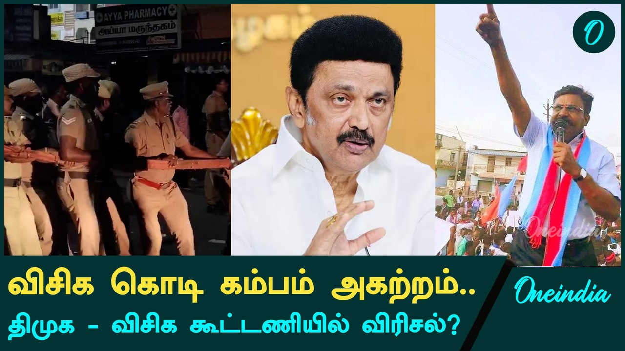VCK | கொடி கம்பம் அகற்றப்பட உண்மையான காரணம் என்ன? | Oneindia Tamil