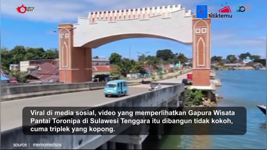 VIRAL! Gerbang Dengan Biaya Rp32M Ternyata Cuma Dibuat Dari Triplek Kopong